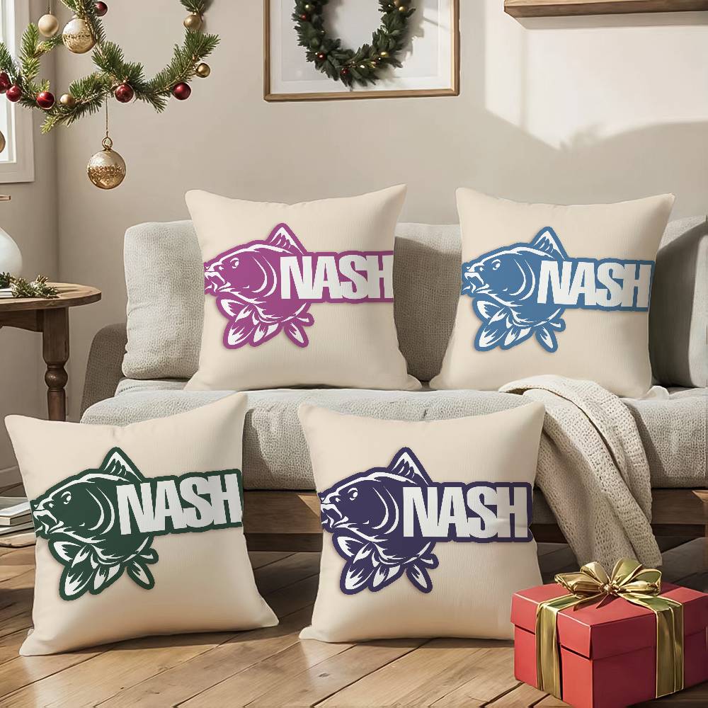 Classic Outdoor Field Fishing Prints Nash Pillow Case Comfort Sofa Bed Silky elegant Invisible zipper Decorative cushion cover
