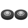 2Pcs RC Car Rubber Tire Aluminum Alloy Front Hub with Rubber Tires for Tamiya 1 14 Tractor Truck Front Wheel