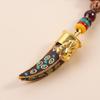 Men Handmade Nepal Horn Mala Buddhist Pendant Wood Beads Necklace Long Necklace