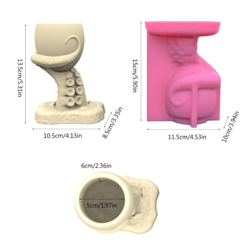 Antenna Gypsum Silicone Mold  Succulents Concrete Flower  Vase Plaster Cement Mold Clay Mold Candle Holder Mold