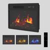 YODOLLA Electric Fireplace Heater - 7 Flame Colors, 5 Dynamic Levels, 2 Heat Settings (750/1500W), 8H Timer, Child Lock, Quiet Operation - Black