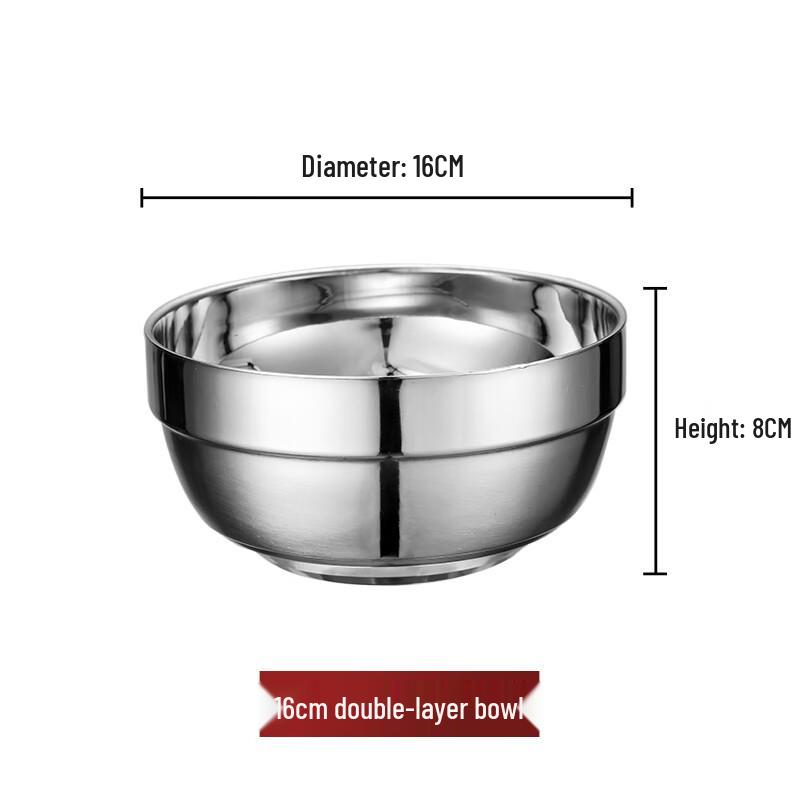 Двухслойная антиожоговая миска SuLi из нержавеющей стали 304