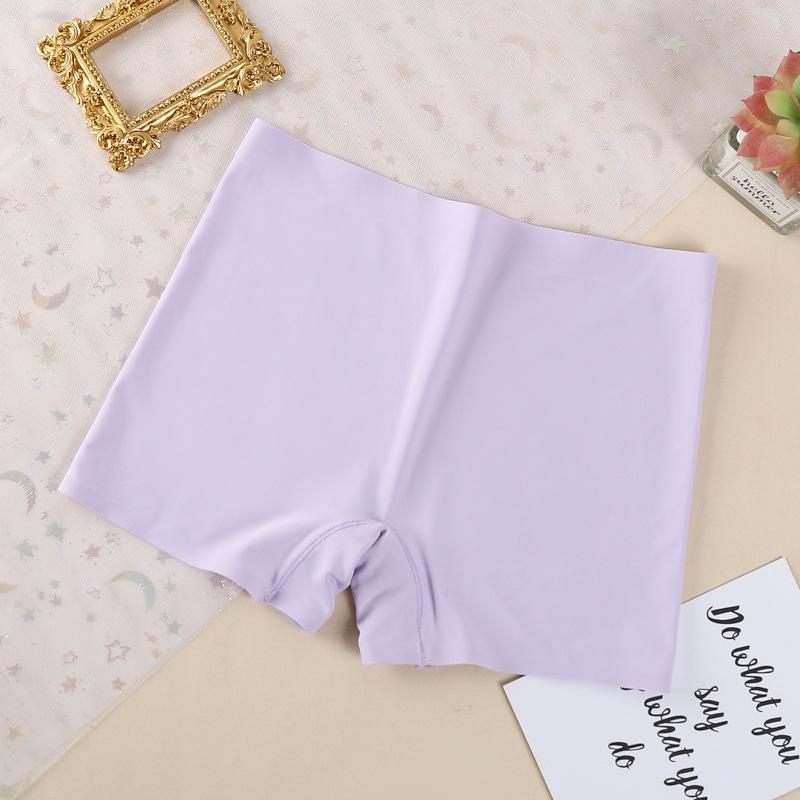 Бесшовное нижнее белье бойлеги средней посадки из ледяного шелка: Дышащая хлопковая ластовица, Большой размер, Женские защитные шорты от просвечивания