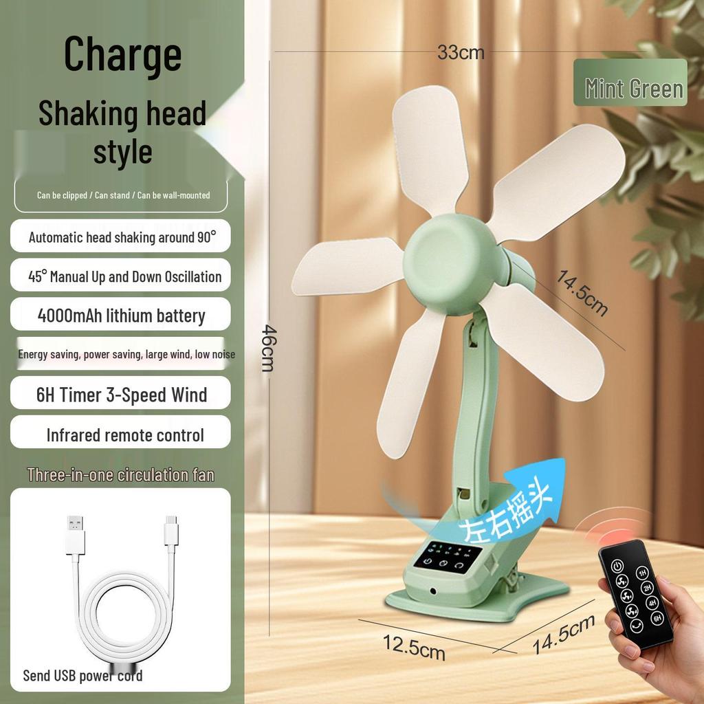 Портативный многофункциональный oscillating clip fan с дистанционным управлением для дома, общежития или офиса