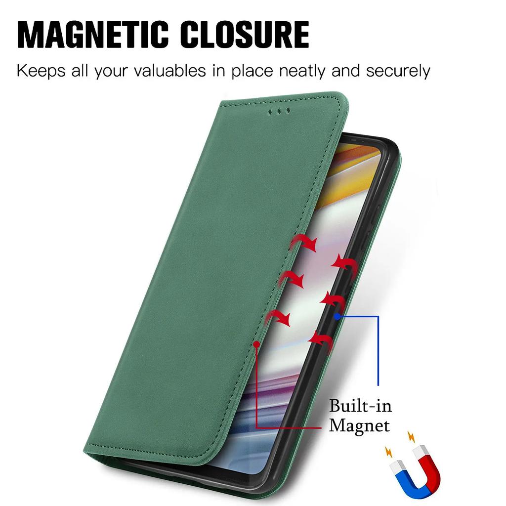 Strong Magnetic Leather Case For Motorola Moto G85 G75 G15 G05 G55 G54 G84 Edge 50 Neo 40 Pro Wallet Cards Solt Flip Book Cover