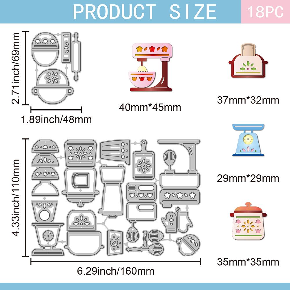 2Pcs 2 Styles Bakeware Carbon Steel Cutting Dies Stencils for DIY Scrapbooking Photo Album Decorative Embossing Paper Card Tool