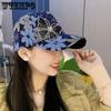 Summer Women's Lace Water Diamond Bow Baseball Hat Mesh Breathable Sunscreen and Sunshade Duck Tongue Hat
