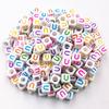 50Pcs 6mm 26 Letter Acrylic Loose Beads DIY for Necklace Bracelet Pendant Jewelry Making