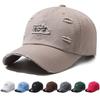Fashionable Women's Spring and Autumn Letters Ripped Baseball Cap Outdoor Sports Men's Travel Casual Sun Hat Trendy Duckball Cap