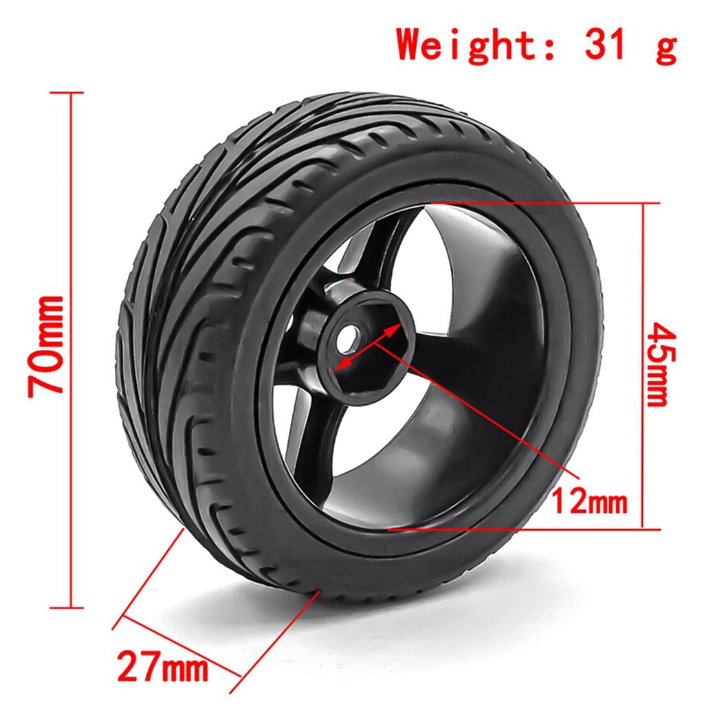 RC Drift Tires RC Racing Car Tires 4pcs Replacements for 1/10 HSP94123 94122 D5 Yokomo RC Drift Car
