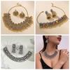Ethnic Style Tassel Necklaces Earrings Geometric Golden Jewelry  Women