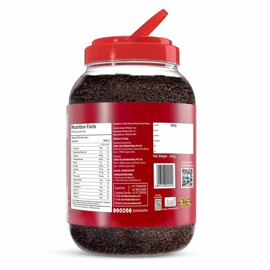 JIVVIJ SAMAARA Rose Tea 500gm | Flavoured CTC Assam Black Leaf Tea | Gulab Chai Patti Powder | Gulabo Jar