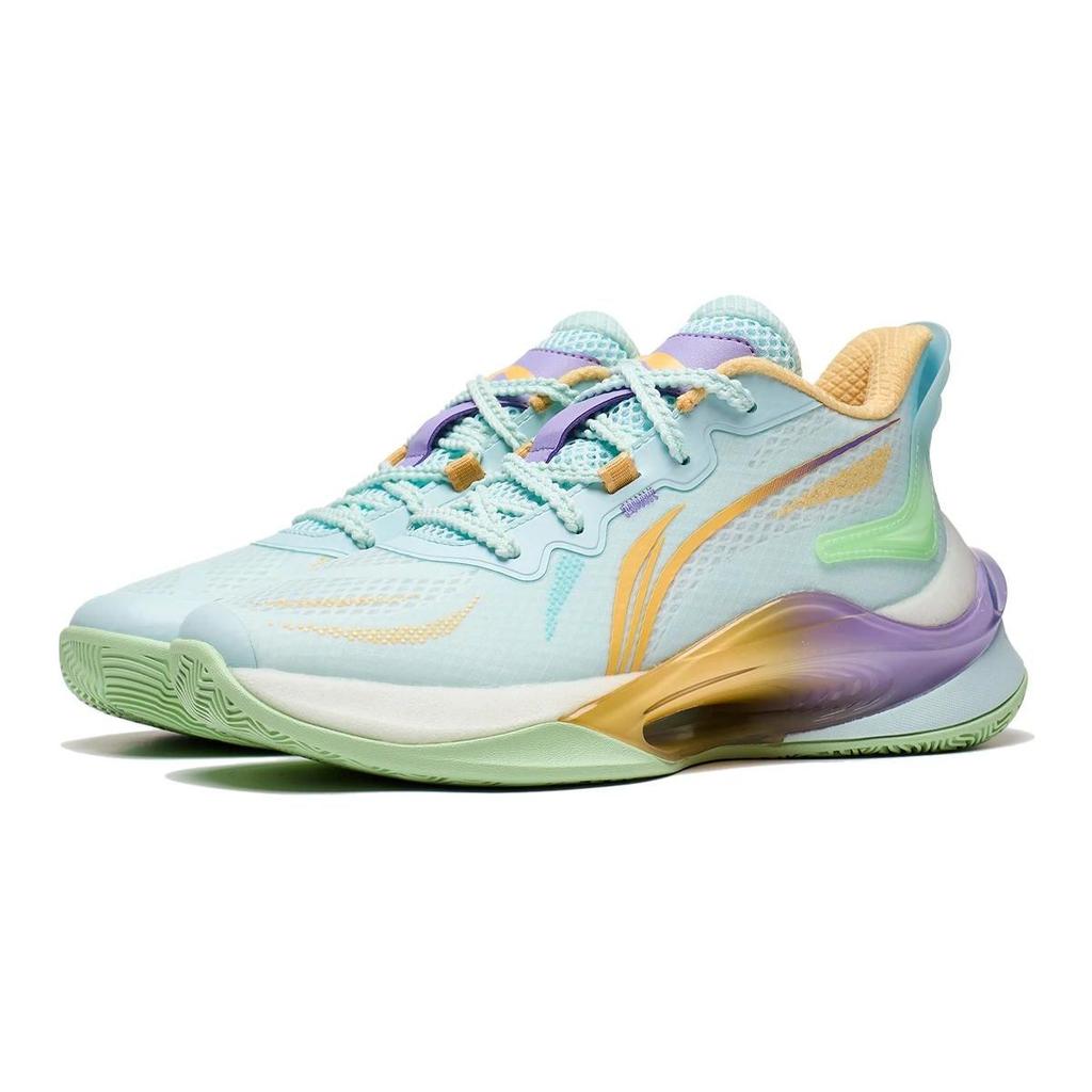 Li Ning Youth Childrens Aurora Comfortable Versatile Breathable Low-Top Basketball Shoes Kids Basketball Shoes Light-Blue YKBT052-3