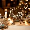 1 Piece Sun Rooster Home Tabletop Tea Pet Ornament Brass Retro Zodiac Rooster Decoration For Home Office Gift
