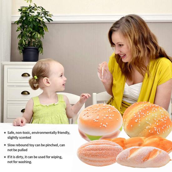 Artificial Cake Realistic Faux Leather Fake Bread Hamburger Simulation Toast Kitchen Toy