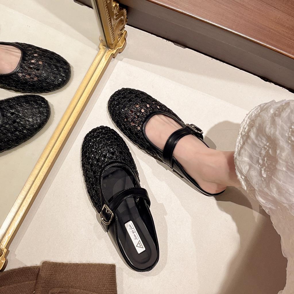 Темпераментная плетеная сумка-хобо, женские новые универсальные удобные сандалии на мягкой подошве, повседневные ленивые сандалии