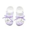 Crocs Classic Platform Lined Clog Purple Bow Beach EVA Comfortable and Versatile Hole Shoes Unisex White