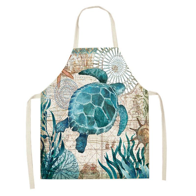 Пятновыводящий масляный фартук, гавайские морские аксессуары для выпечки Boo, богемные кухонные принадлежности, мужские и женские кухонные фартуки