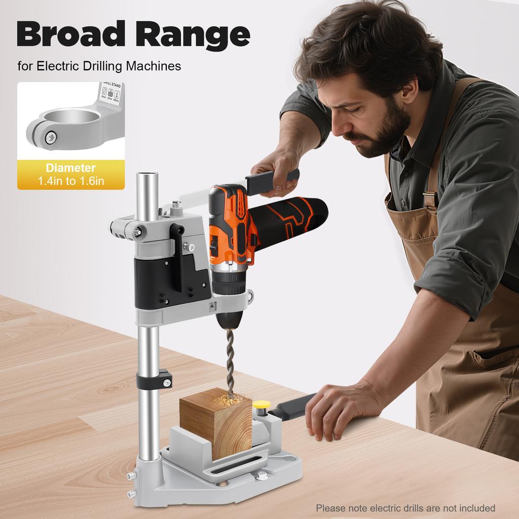 Floor Drill Press Stand, Aluminum Alloy Bench Mount Drill Holder Jig for 1.4-1.6 inch Electric Drills, Precision Drilling Tool