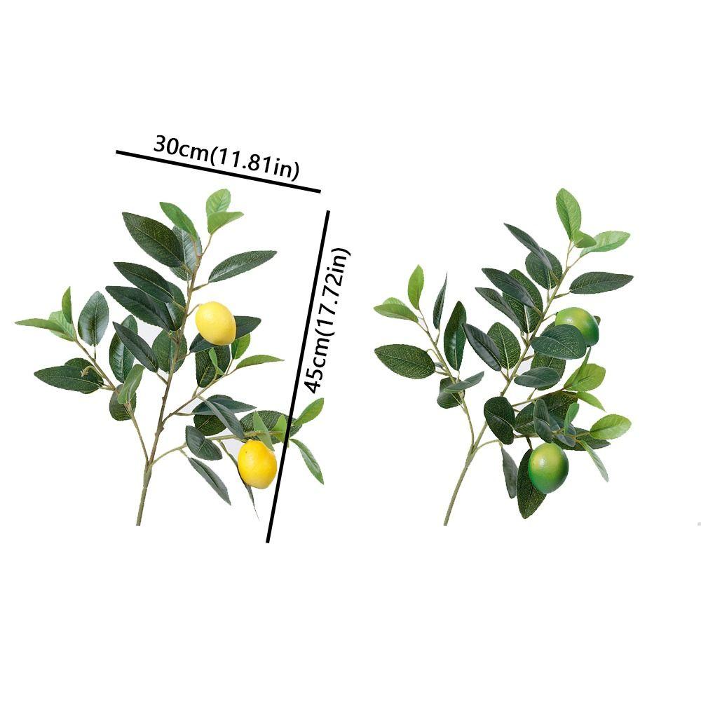 Green Leaves Artificial Lemon Branch Plastic Fruit Handmade Fake Fruit Props Realistic Flower Arrangement Simulation Fruit Tree