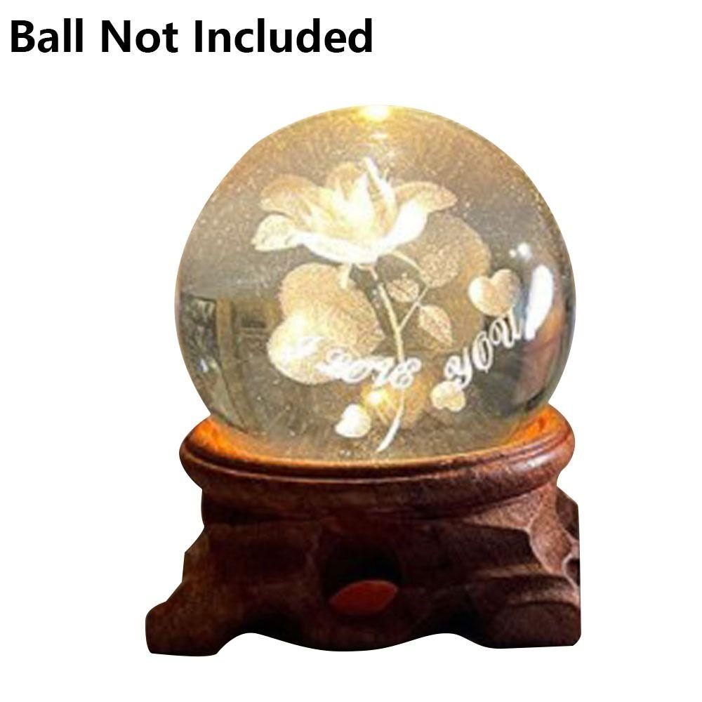 Wood LED USB Home Decoration Crystal Ball Base Crystal Ball Holder Crystal Sphere Base