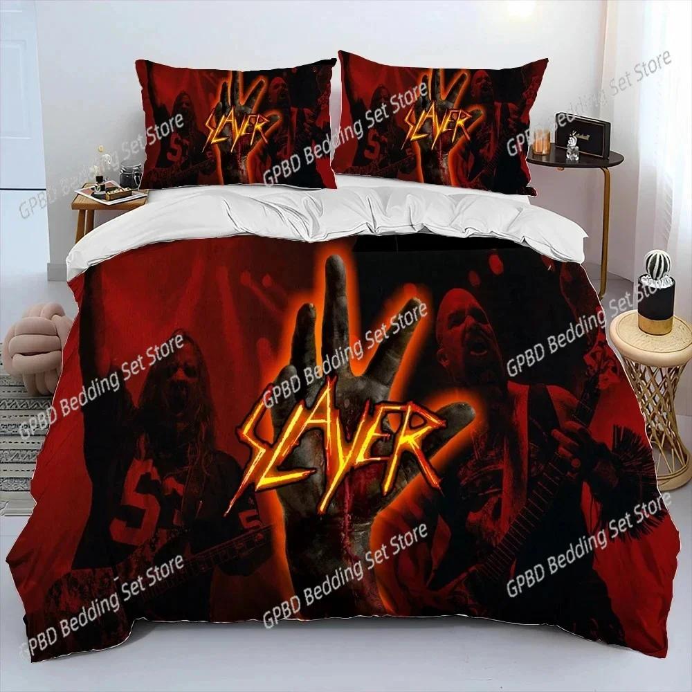 Одеяло 3D-печать Slayer Музыкальная группа Хэви-метал Комплект постельного белья Спальня Мягкий Современный S Удобное Стеганое одеяло