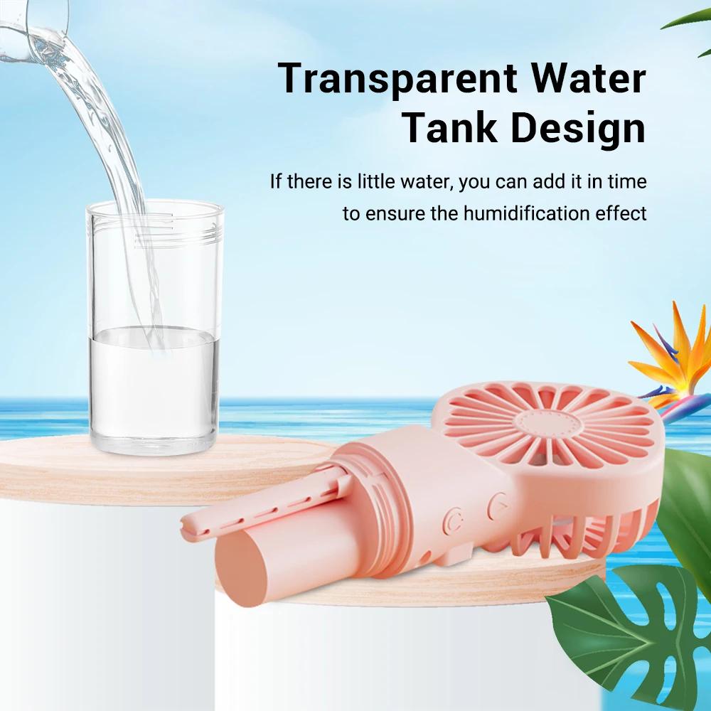 Портативный ручной вентилятор USB перезаряжаемый мини-вентилятор для распыления воды 4 скорости ветра уличный прибор для увлажнения воздуха Летний прохладный маленький вентилятор