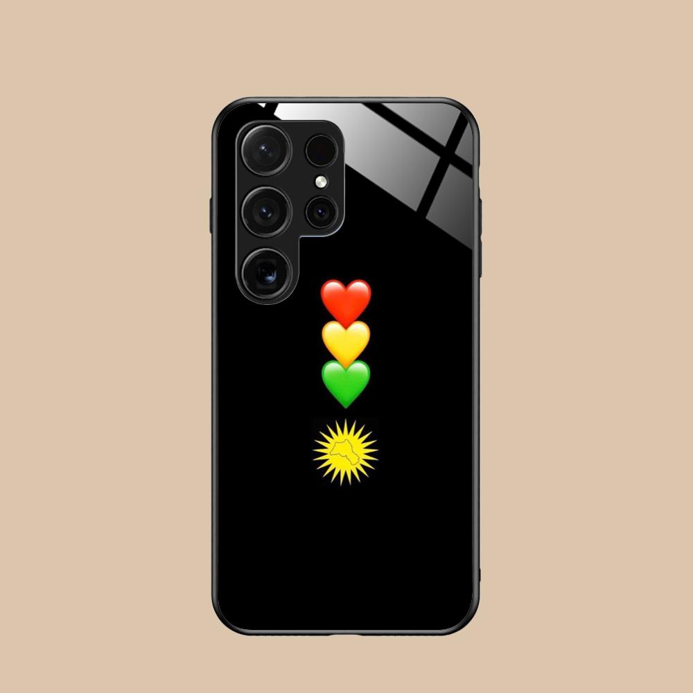 Стеклянный чехол для мобильного телефона с флагом Курдистана для Samsung Galaxy S26 S25 S24 S23 S22 S21 S20 Note20 Plus FE Ultra Цветная крышка