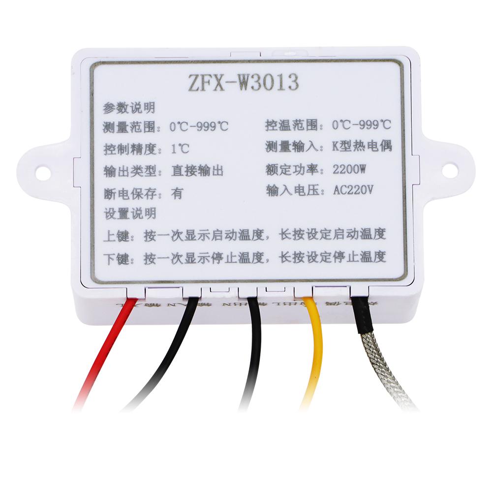 Термопара типа K с контроллером температуры ZFX-W3013, AC 220V, цифровой термостат, инструмент для контроля высокой температуры