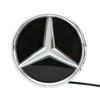 Автомобильная наклейка для Mercedes Benz Хромированная Серебристая и Глянцевая Черная Звезда на Переднюю Решетку Автомобиля Подсвечиваемый Логотип для Mercedes Benz C