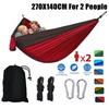 Ultra Light Camping Hammock For Outdoor Backpacking Travel Portable Survival For One Or Two Persons Lightweight Parachute Fabric Hammock