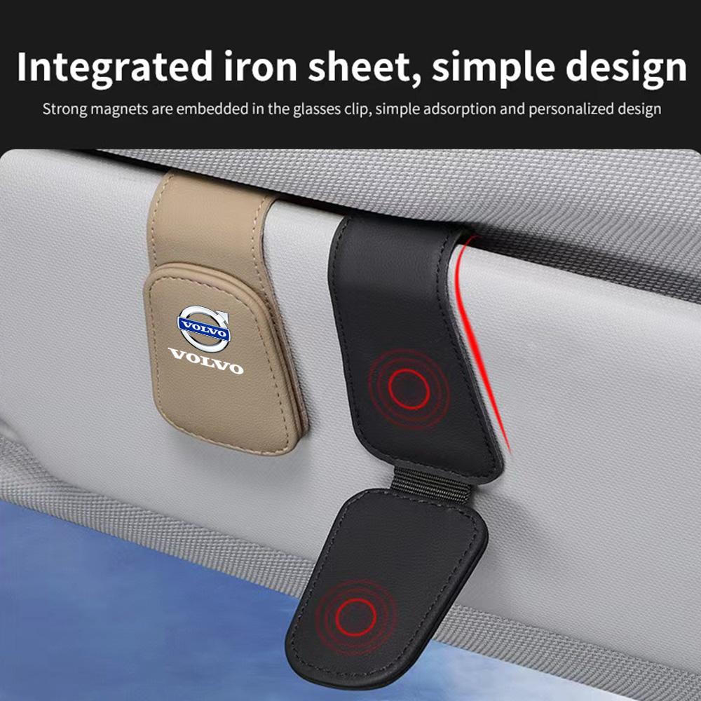 Car Interior Sun Visor Eyeglasses Holder Sunglasses Clip For Volvo V60 V40 XC90 S60 C30 XC60 V50 V70 S90 Olestar AWD XC40 S80 T6