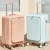 Женский маленький 20-дюймовый чемодан на колесиках с открытым передним багажником, чемодан для посадки, чемодан с паролем