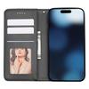 Для iPhone 16 Pro Чехол-кошелек для телефона Клетчатый узор Тисненая кожаная обложка-книжка с ремешком на запястье