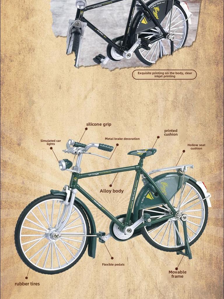 28" Классический Легкосплавный Велосипед Модель Ретро 1:10-масштабный декоративный орнамент
