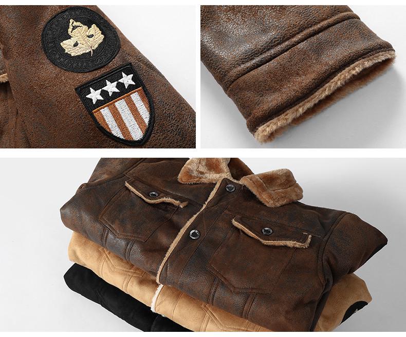Мужская куртка из овчины с кожаной подкладкой из флиса для осенне-зимней повседневной носки 2023