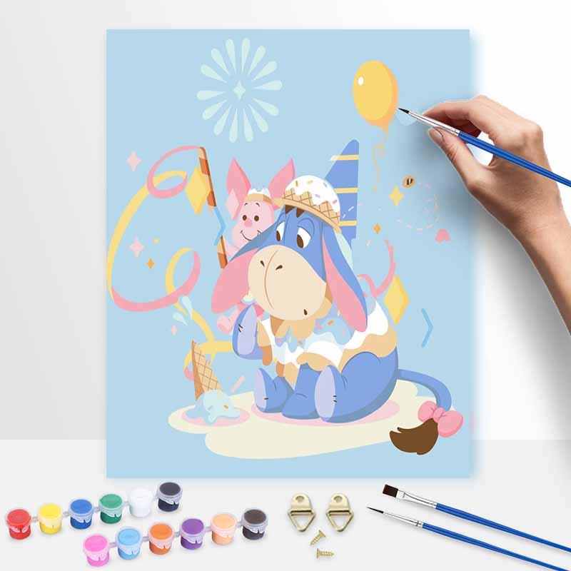 Disney Oil Paint Hand Painting Kit Eeyore Piglet Party Classic Style Home Decor Gifts DIY Art Wall Decor Painted Canvas Supplies