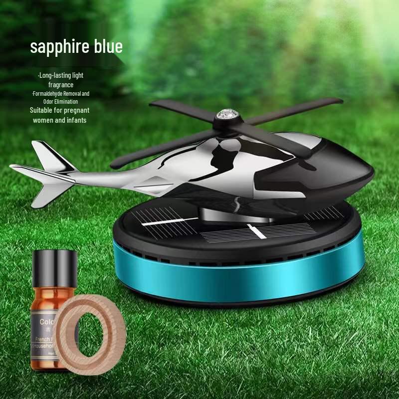 Вращающийся автомобильный освежитель воздуха в виде вертолета на солнечной батарее с датчиком освещенности