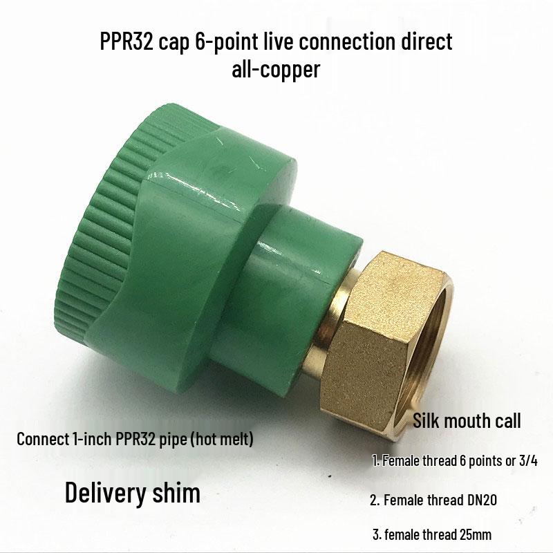 PPR Water Heater Union Pre-Filter Connector: 25 To 1 Inch, 4-6 Points, 32 Straight Elbow, Copper Water Pipe Fittings