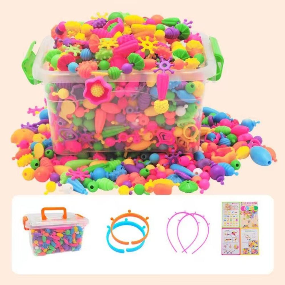 108/188/308pcs Multi-shaped DIY Handmade Beaded Kit Toy Educational Jewelry Making Toys  Kids