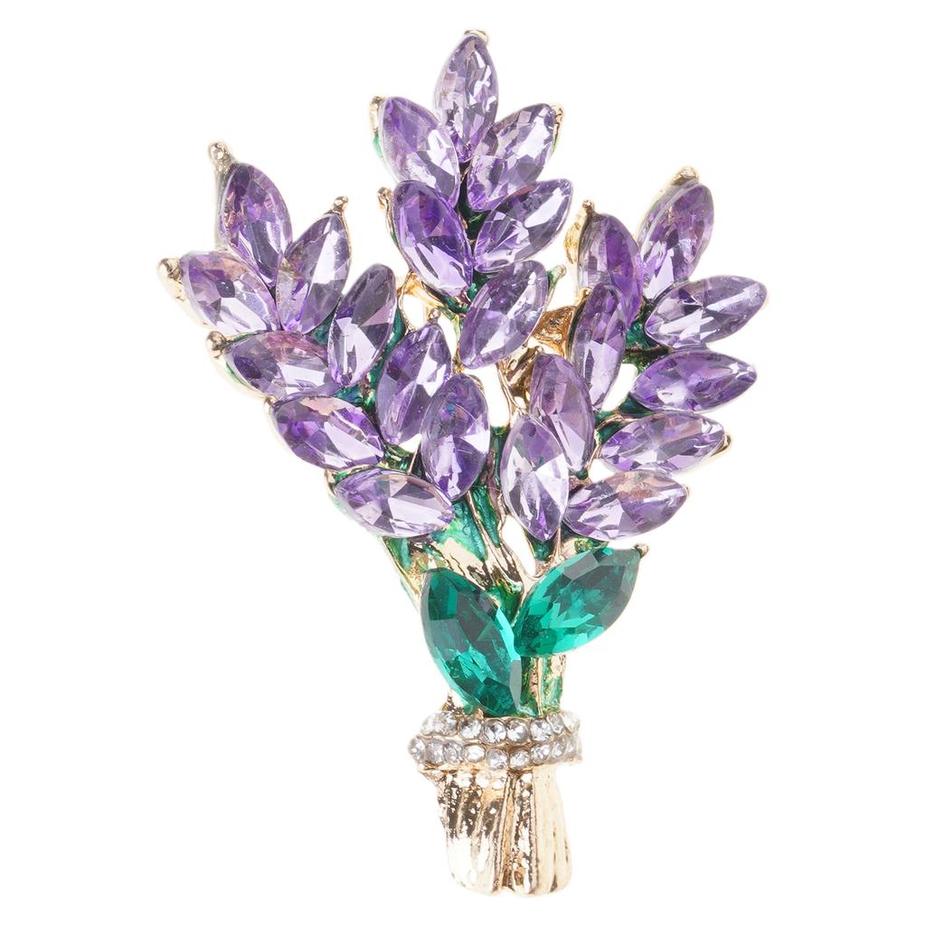 Stylish Flower Brooch Accessory Elegant Lapel Pin Eye Catching Lavender Shaped Brooch for Daily Wear Dates Parties