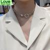925 Sterling Silver Necklace INS Fashion Punk Rock Vintage Simple Thick Chain Solid Ball Geometric Party Jewelry Choker