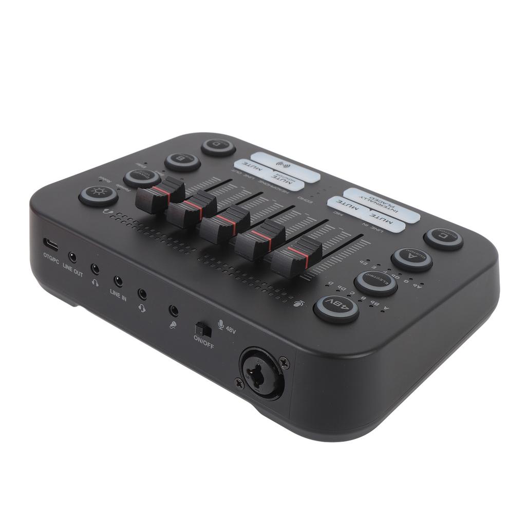 Игровой звуковой микшер ПК Live Sound Board с профессиональным предусилителем 48 В RGB-подсветкой для потоковой передачи