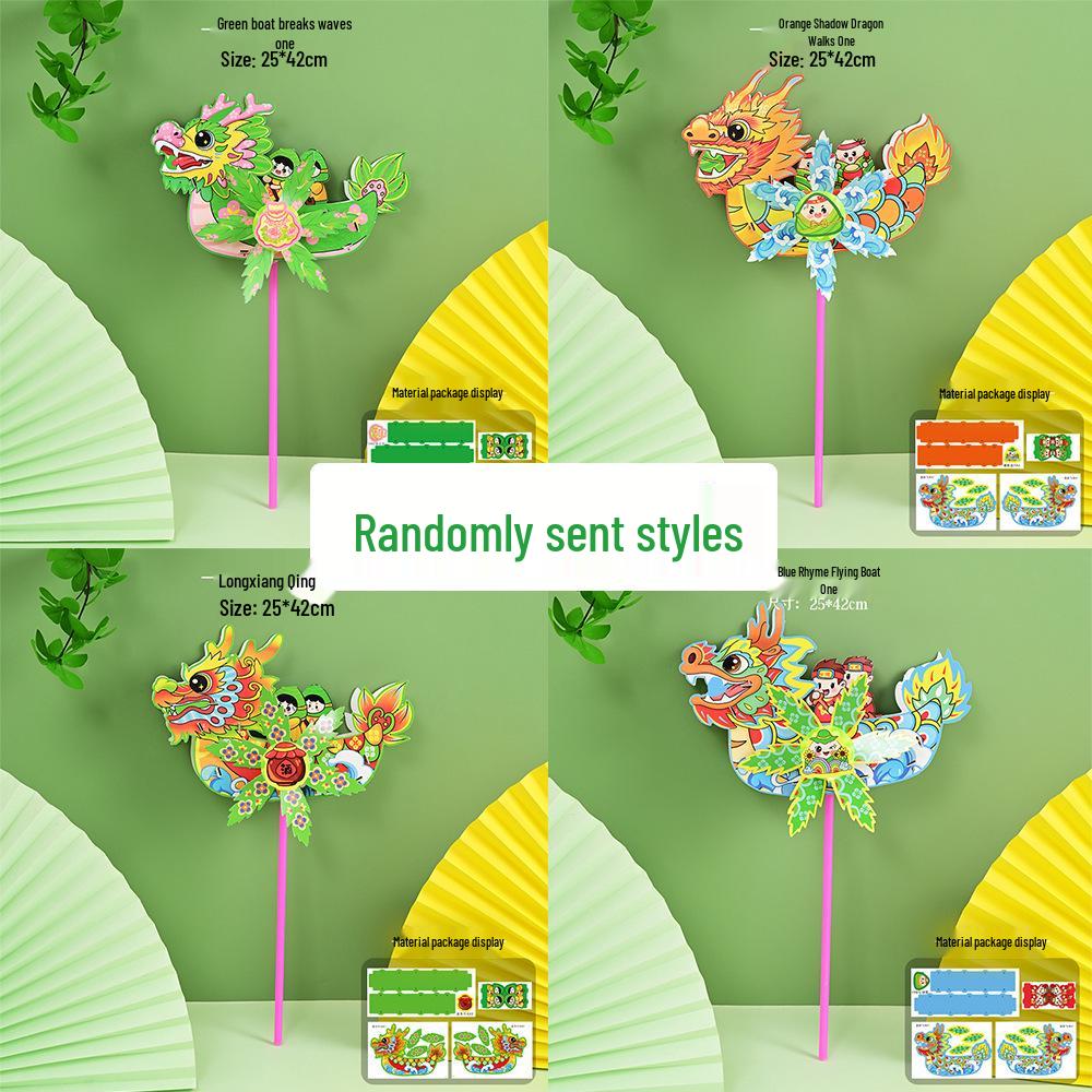Children's Dragon Boat Festival Windmill DIY Craft Kit - Creative National Trend Toy & Kindergarten Gift