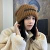 Loose Big Head Knitted Hat for Women In Winter Wool Hats In Autumn and Winter Warm Suitable for Round Face Showing Small Piles of Hats