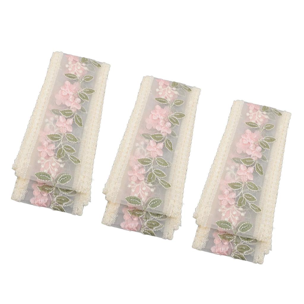 3 шт. кружевной ленты 3,54 дюйма 2 ярда цветочный узор кружевная отделка для поделок изготовление повязок на голову свадебный декор