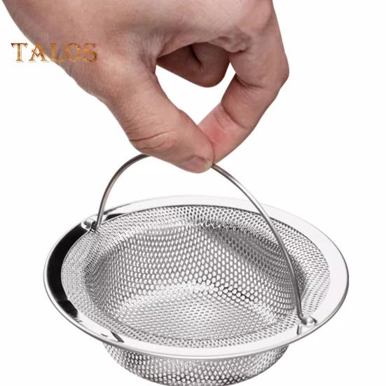 Фильтр для кухонной мойки из нержавеющей стали, большой держатель для пищевых отходов, мелкая сетка, не засоряющаяся сливная корзина, легко поднимаемая ручка, прочный канализационный фильтр