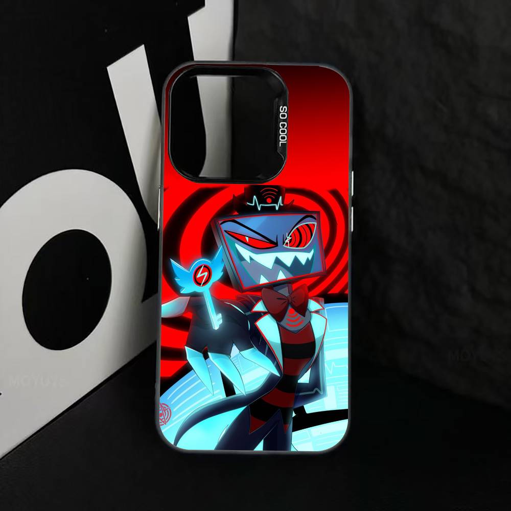 Чехол для телефона H-Hazbin V-Vox для iPhone 17,16,15,14,13,12,11 Plus,Pro Max,XS,Цветная Посеребренная Внутренняя Крышка