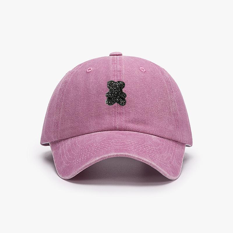 Cute teddy bear baseball cap, retro style, men's and women's adjustable outdoor travel hiking duckbill cap