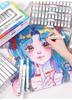 Blue Fruit Liquid Acrylic Marker Set - Soft Tip for Art Students, Elementary School Gift Box